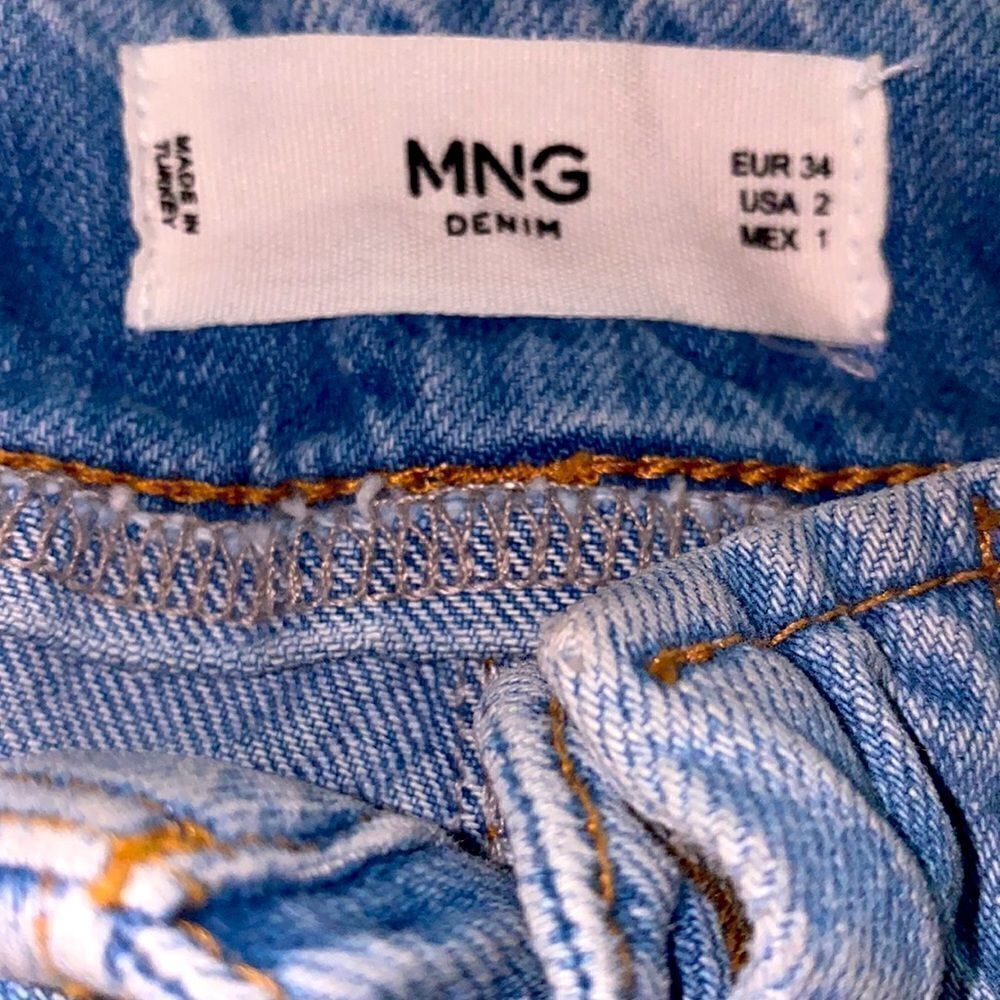 Belted Paper Bag Denim Shorts light blue jeans shorts cuffed spring summer - Picture 2 of 3